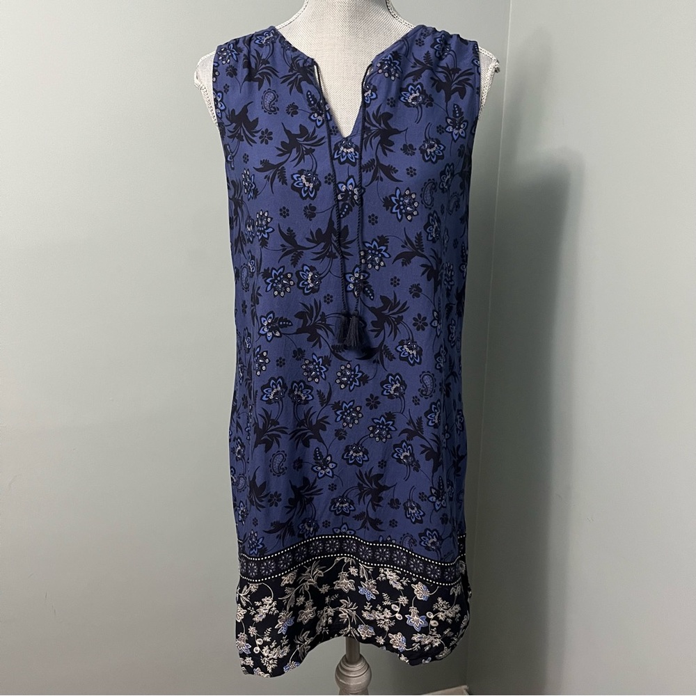 BEACHLUNCHLOUNGE Boho shift mini print dress women’s size small sundress resort